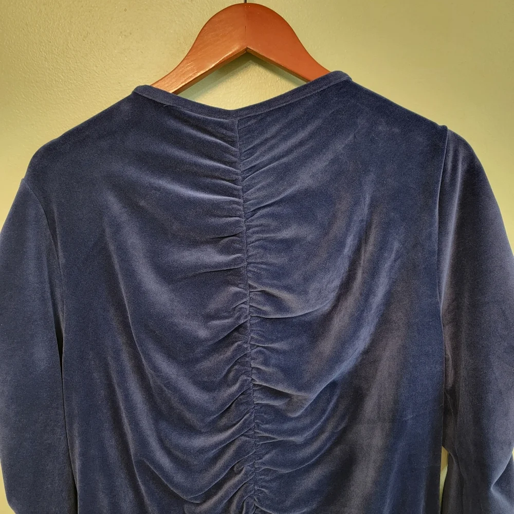 Susan Lucci Designer Athletic Navy Ruched Velvet Womens‎ Size XL Workout